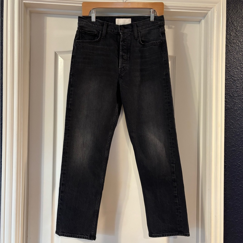 MOTHER Black Straight Jeans